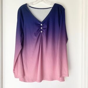 Calvaya Women's Plus Size Gradient Color Fashion T-Shirt